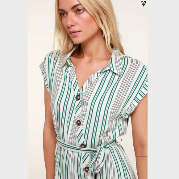 Lulus Dresses & Skirts - Lulus 'Back to Classics' Striped Midi Shirt Dress